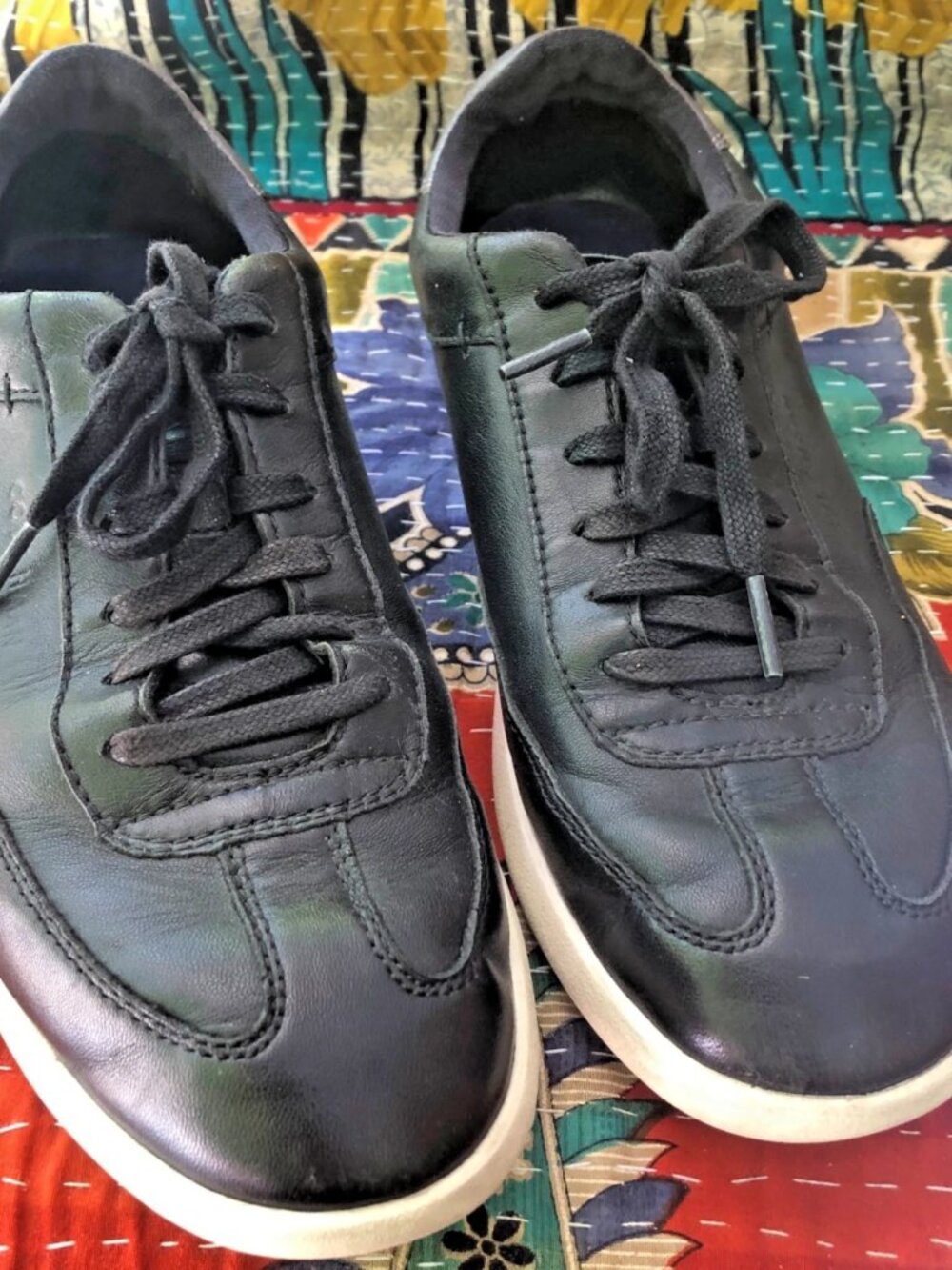 Cole Haan GrandPro Meridian Black Leather Sneakers Men 7.5 Women 8.5 Lace Up - Picture 4 of 16